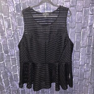FOREVER 21 Plus Black Semi-Sheer Lace  Peplum Sz 3x